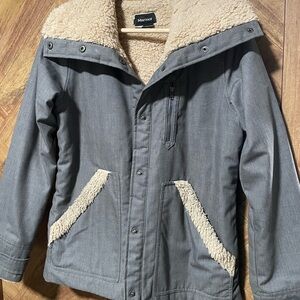 Marmot Charcoal Jacket with Beige Sherpa Lining